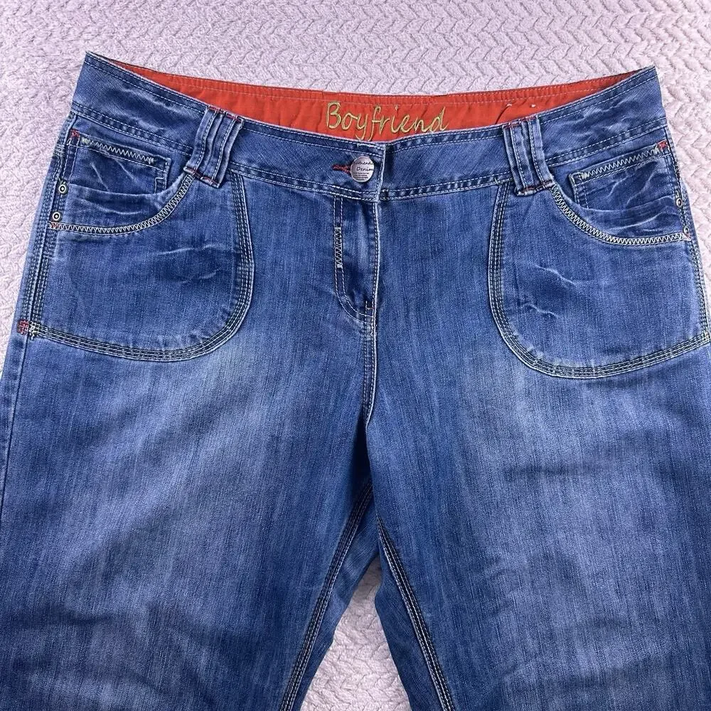Skater Girl jeans Flower punk Debenhams Boyfriend Jeans Baggy‎ Size 18 Stretch